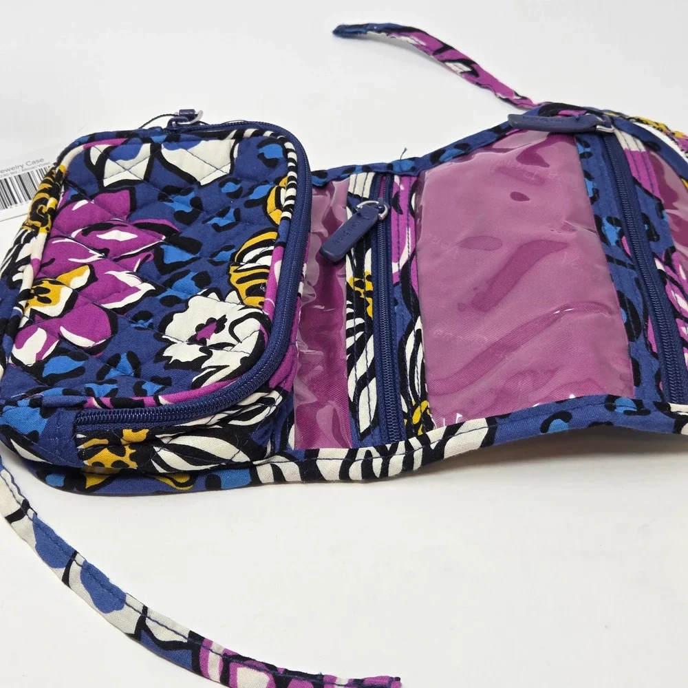 NWT Vera Bradley Jewelry Case African Violet Quilted Floral‎ Travel Organizer